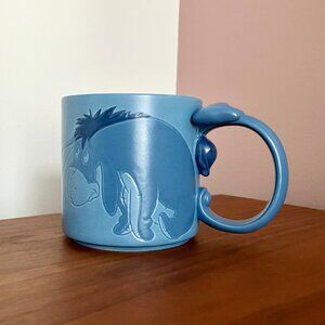 Rare Disney Hallmark Eeyore Tail Handle Coffee Mug Blue 12 Oz Winnie the Pooh